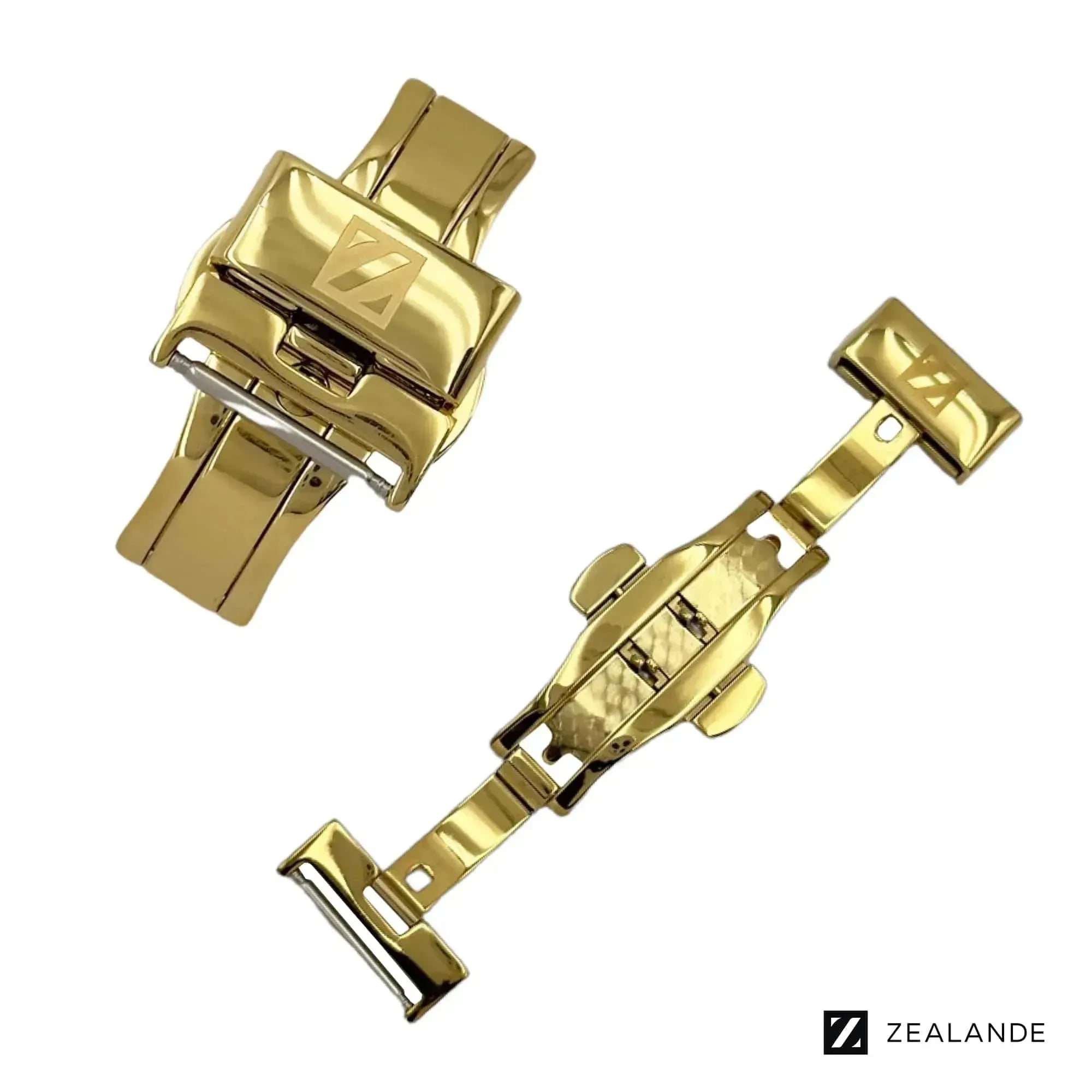 ゴールドブレード PLUS PJ-2PLUS 20mm Stainless Steel Polished Gold Deployant Buckles - ZEALANDE®