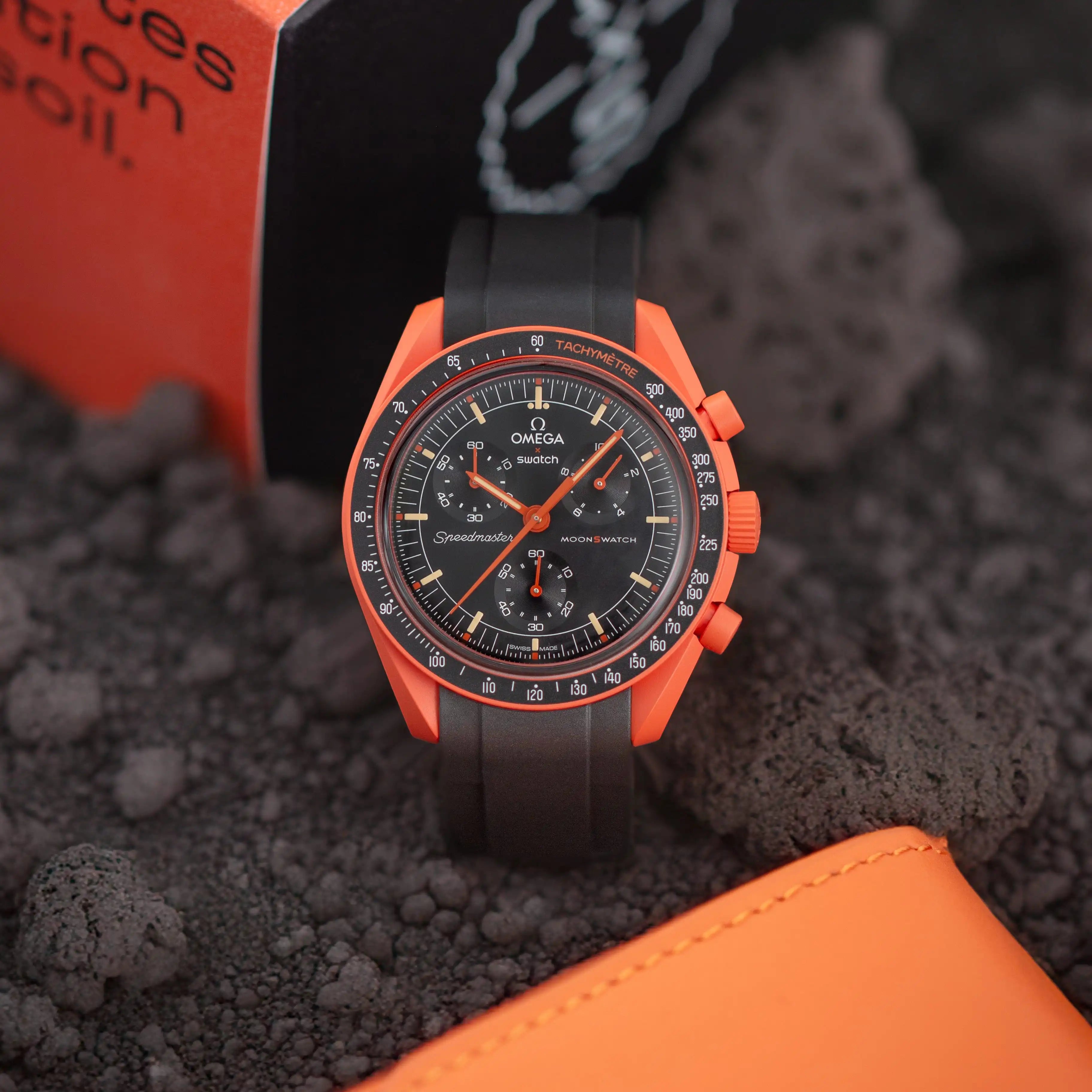 Rubber Strap for OMEGA® x Swatch Bioceramic MoonSwatch Lava – ZEALANDE Rubber Strap for OMEGA® x Swatch Bioceramic MoonSwatch Lava – ZEALANDE