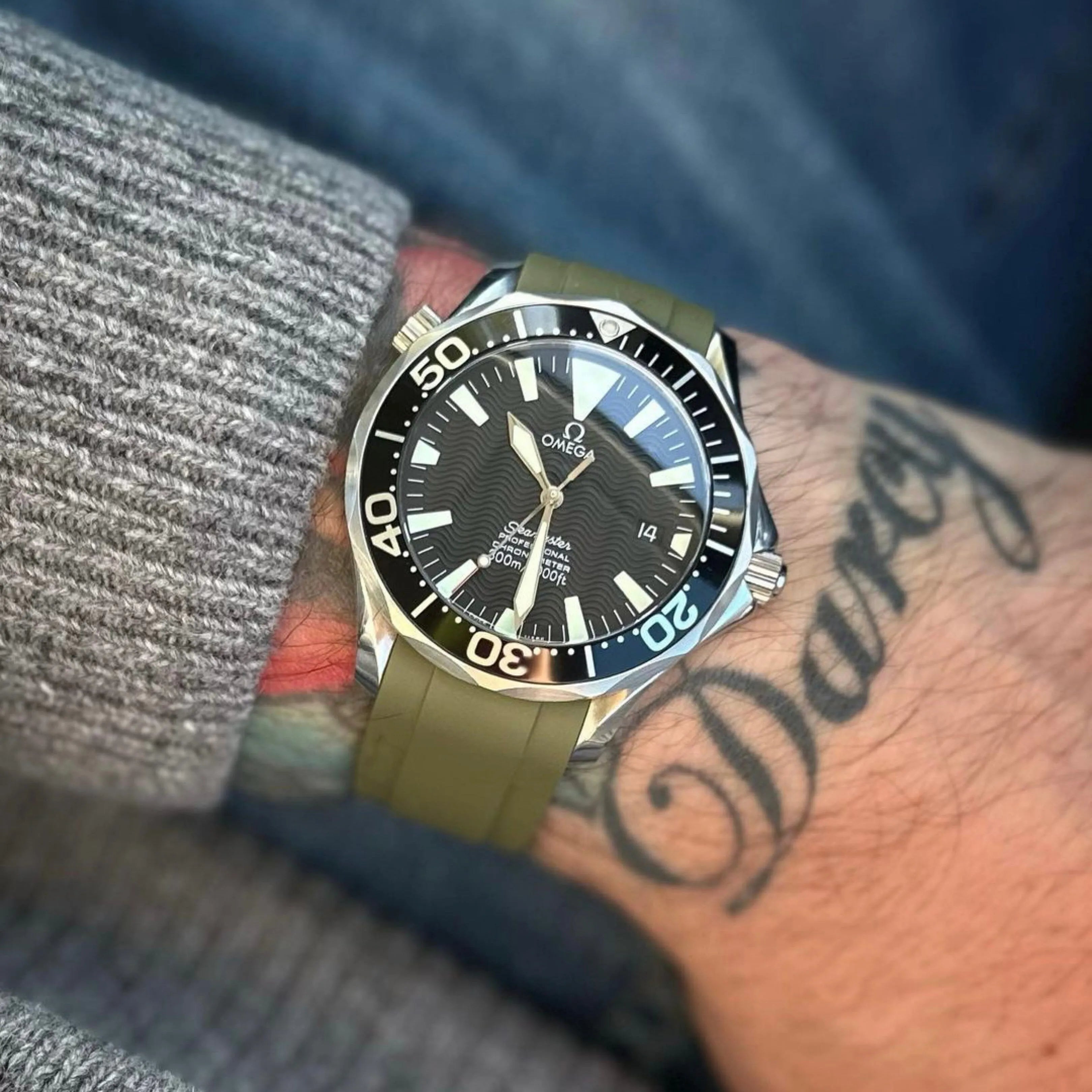 Rubber Strap for Omega Seamaster Diver 300m