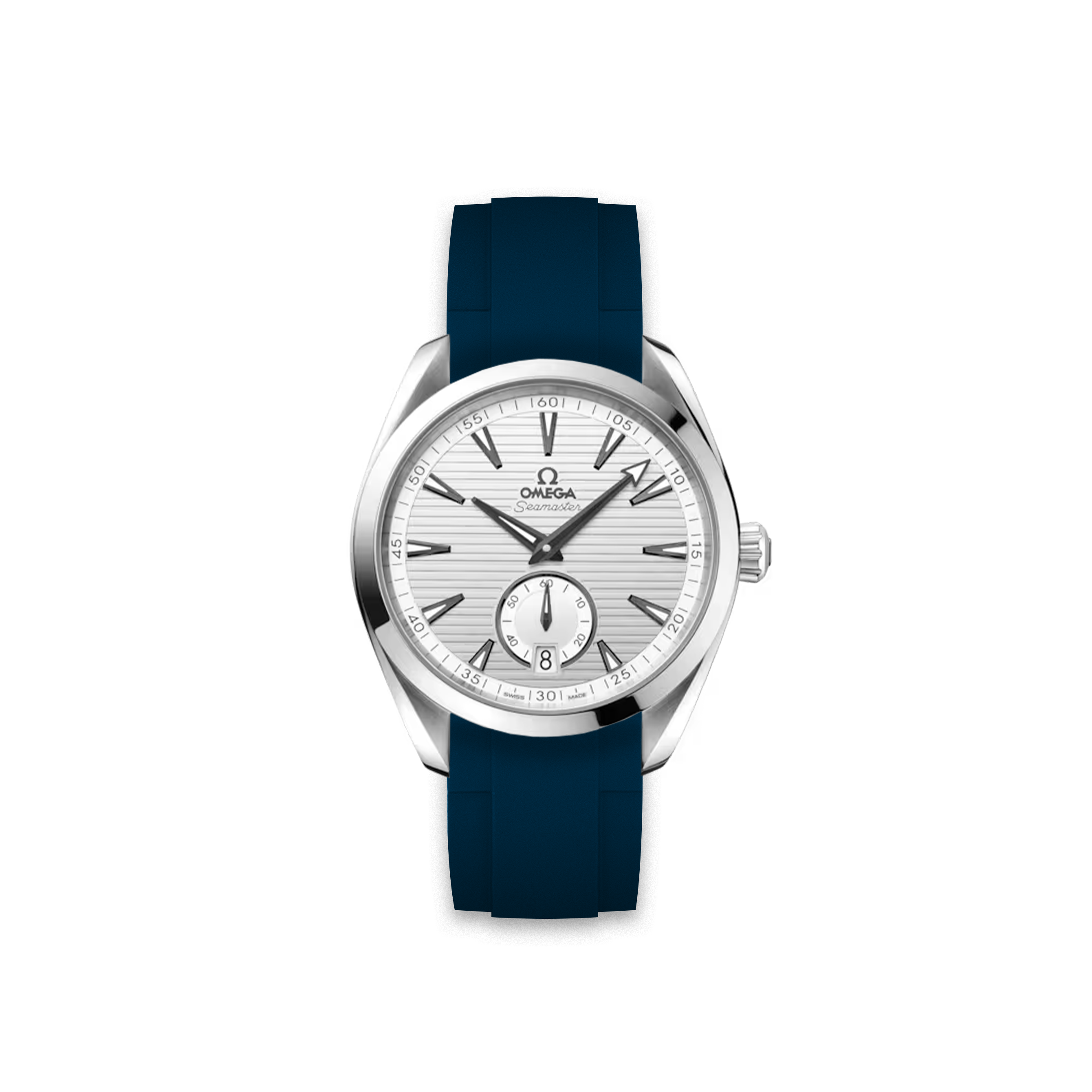 Rubber Strap Omegaยฎ Seamaster Aqua Terra 41MM Small Seconds White