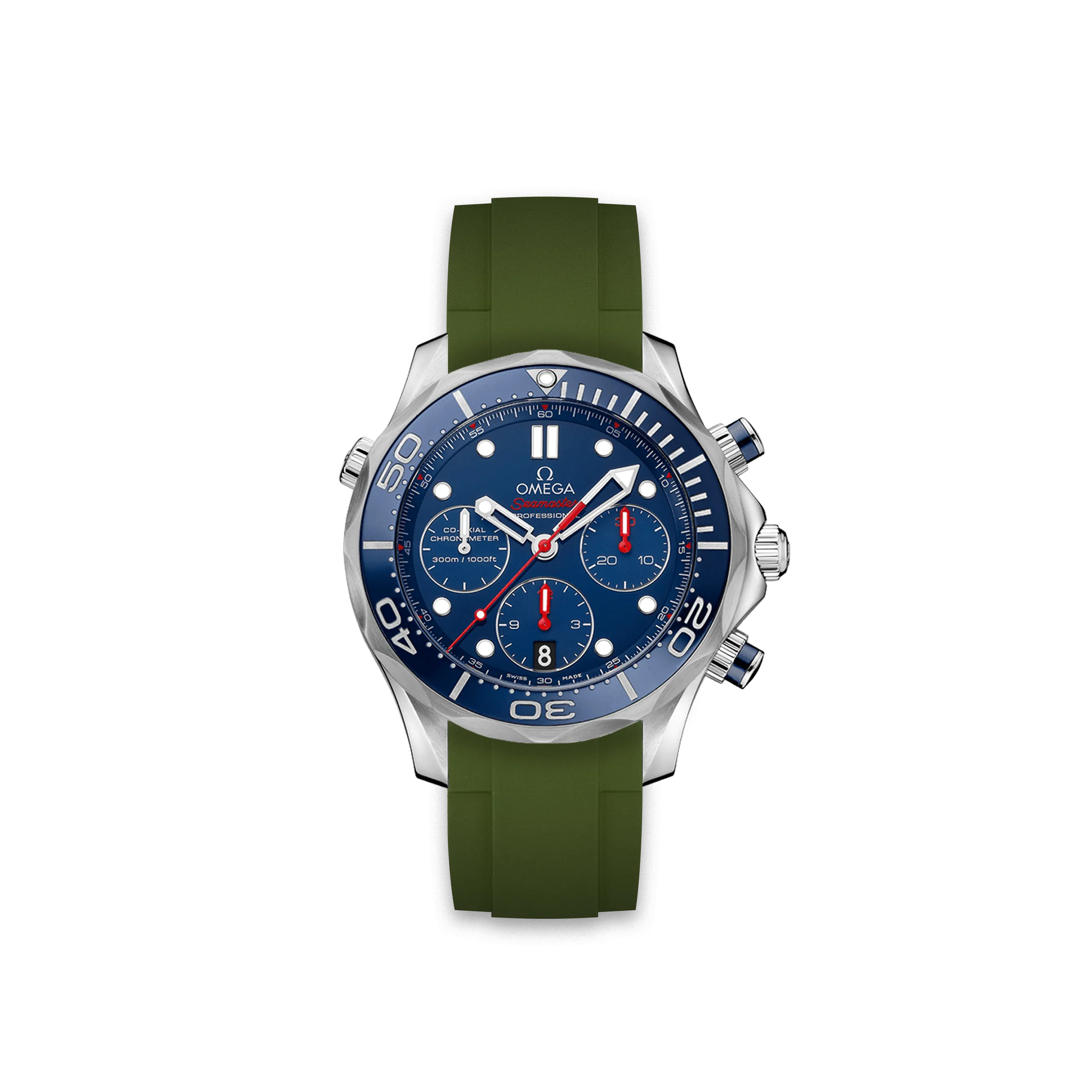 Rubber Strap for Omega Seamaster Diver 300m Blue 41,5mm ZEALANDE