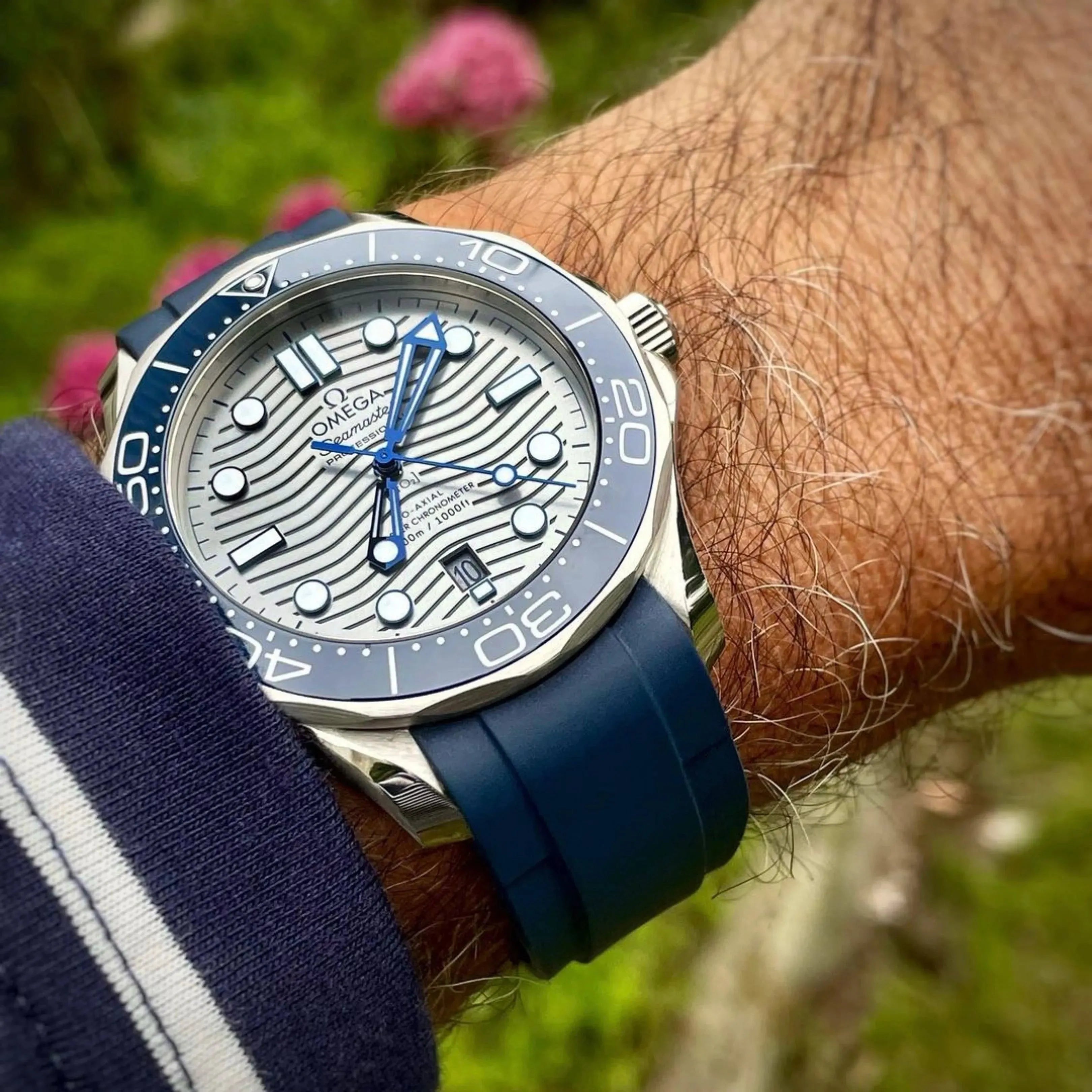 Rubber Strap for Omega Seamaster Co-Axial grey Ceramic 42mm ZEALANDE