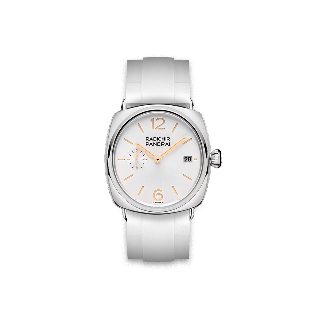 24mm Straight Rubber Strap For Panerai Radiomir Quaranta White 24mm Straight Rubber Strap For Panerai Radiomir Quaranta White