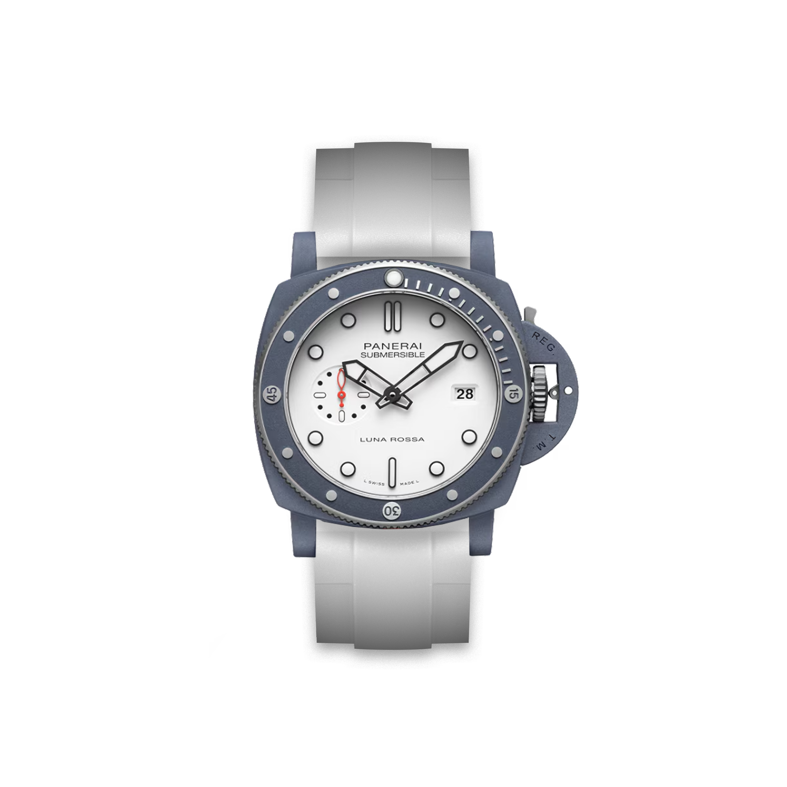 Straight Rubber Strap Panerai Submersible QuanrantaQuattro Luna