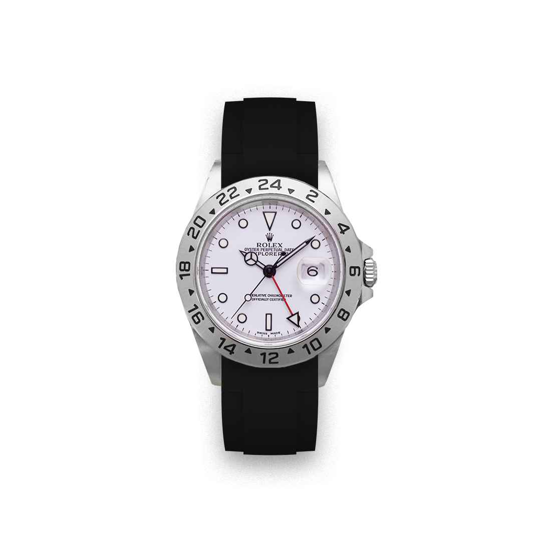 Rolex Alpha Explorer Ii Bracelet En Caoutchouc Pour Rolex