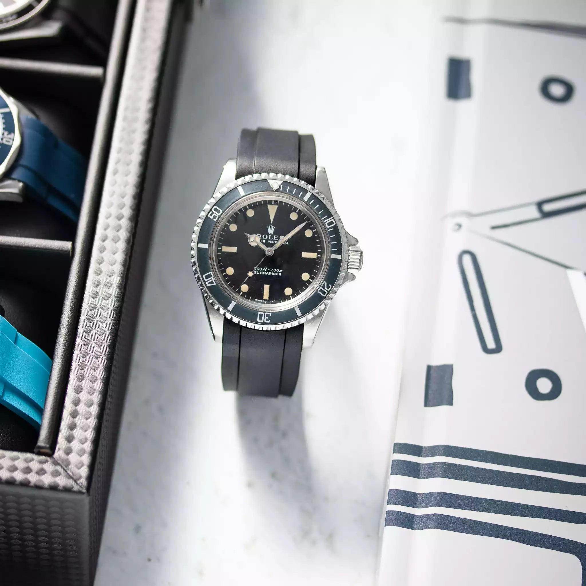 Rubber Strap for Rolex Submariner 5513 (4 digits) For Deployant