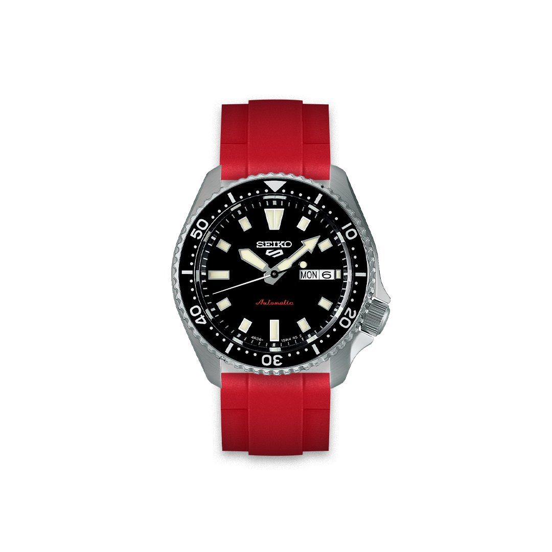 Bracelet Caoutchouc 20 Mm Rouge Pour Montre Seiko, Citizen - Style Plongeur/militaire - Occasion