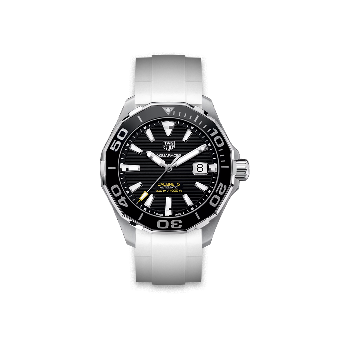 Straight Rubber Strap for Tag Heuer Aquaracer Calibre 5 (ref