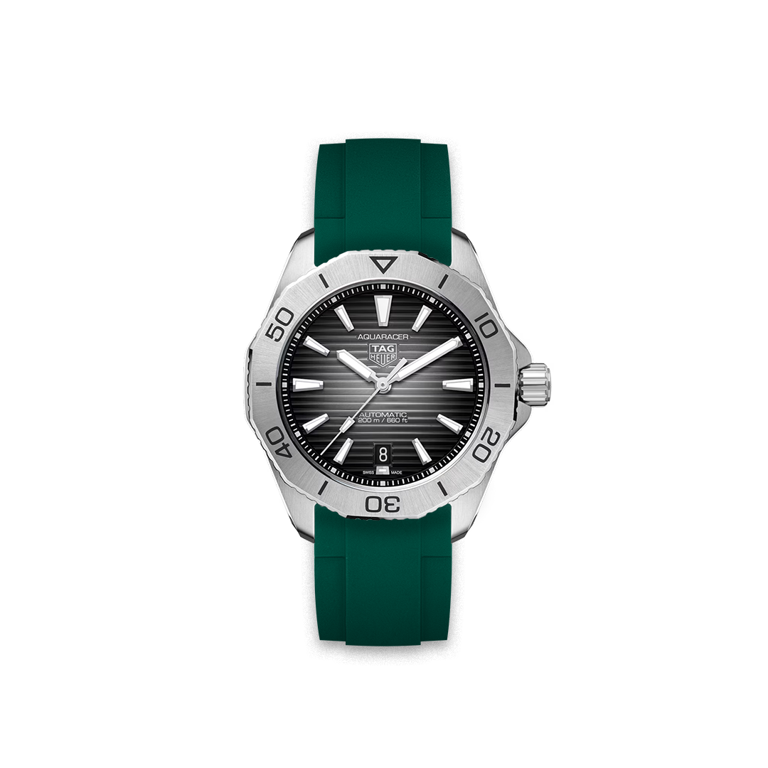 Rubber Strap Tag Heuer Aquaracer Proffessional 200 Date Black