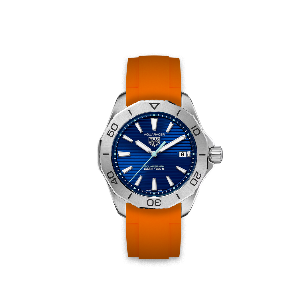 Rubber Strap Tag Heuer Aquaracer Pro 200 Solargraph Blue WBP1113