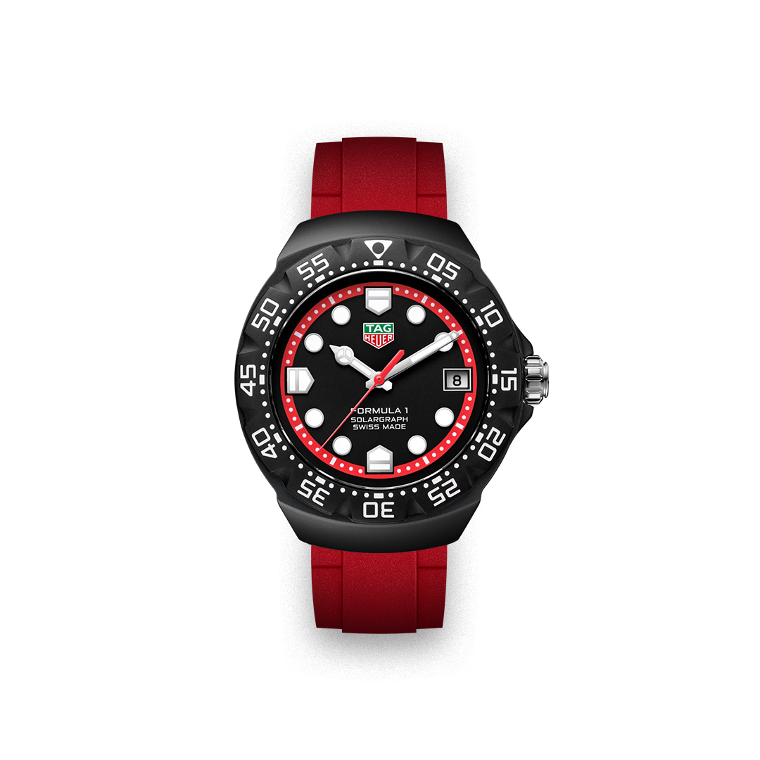 TAG Heuer 腕時計 Straight Rubber Strap for Tag Heuer® Formula 1 Solargraph Black