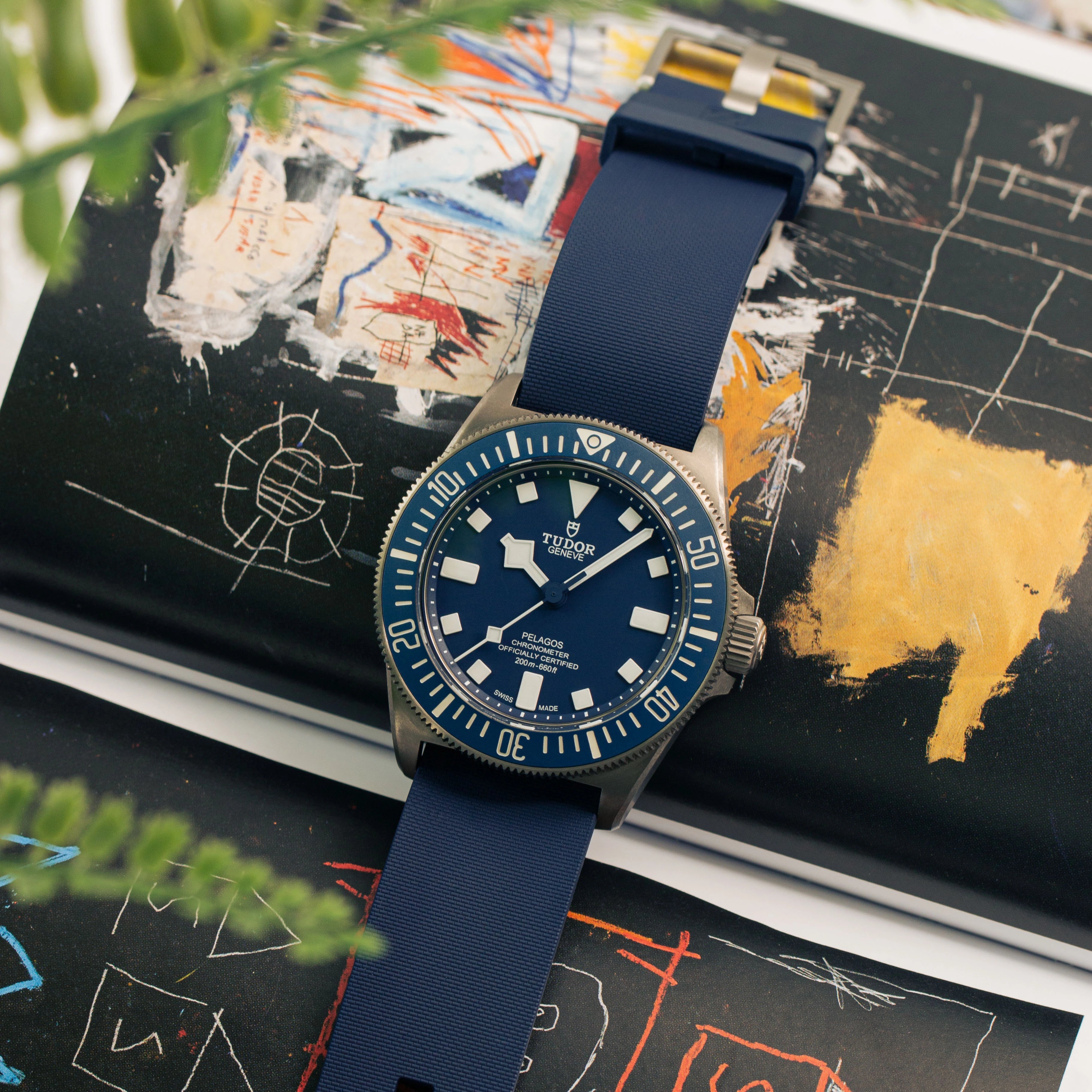 22MM SINGLE PASS RUBBER STRAP FOR TUDOR® PELAGOS FXD BLUE DIAL