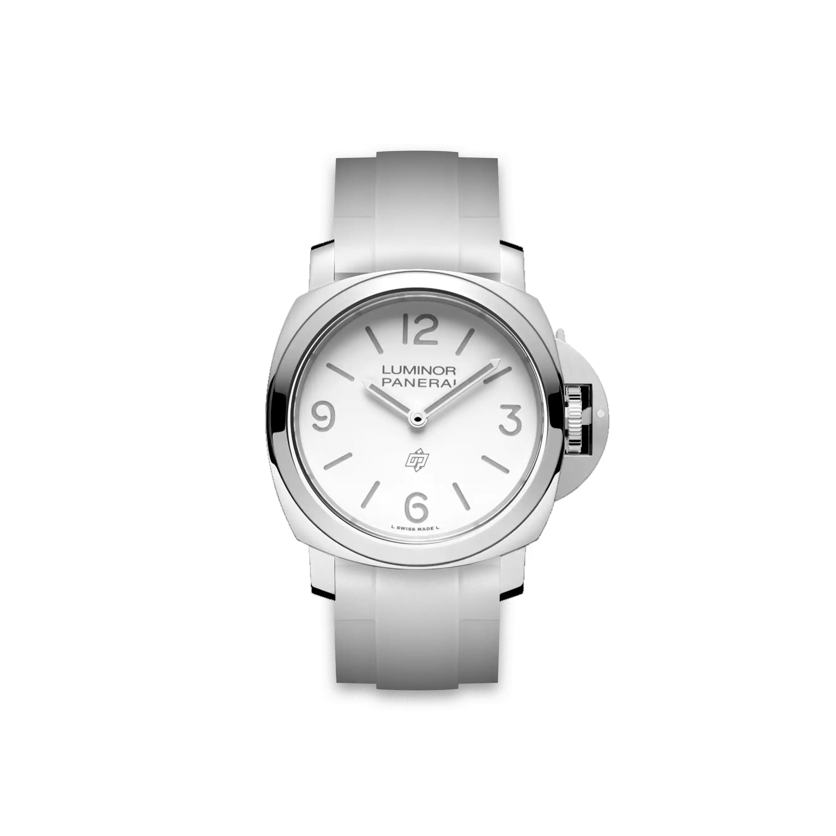 24mm Straight Rubber Strap For Panerai® Luminor Base Logo White 24mm Straight Rubber Strap For Panerai® Luminor Base Logo White