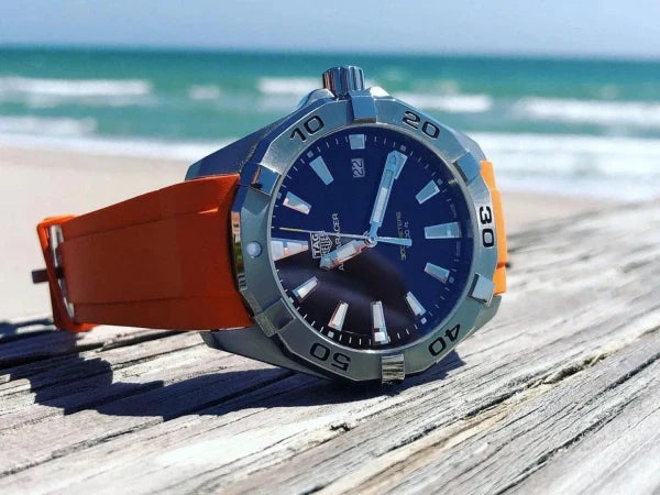 TAG HEUER Cinturino Nero Gomma AQUARACER 21.5 Mm FT6142 Per Mod Way201a - Foto 11