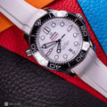 RUBBER STRAP FOR OMEGA® SEAMASTER DIVER 300M CO-AXIAL 42MM WHITE CERAMIC ZEALANDE 