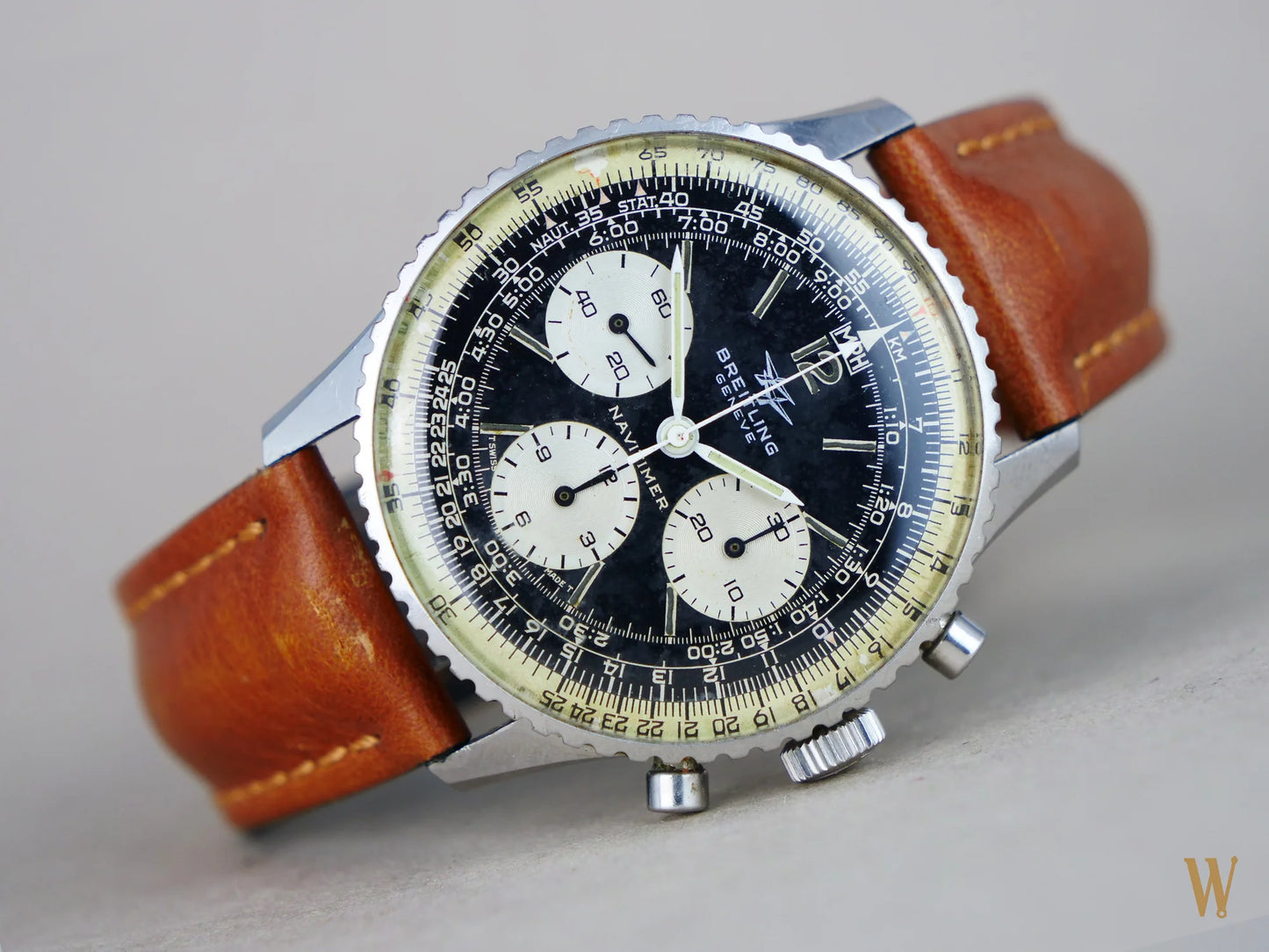 Breitling Navitimer Black Dial on leather strap
