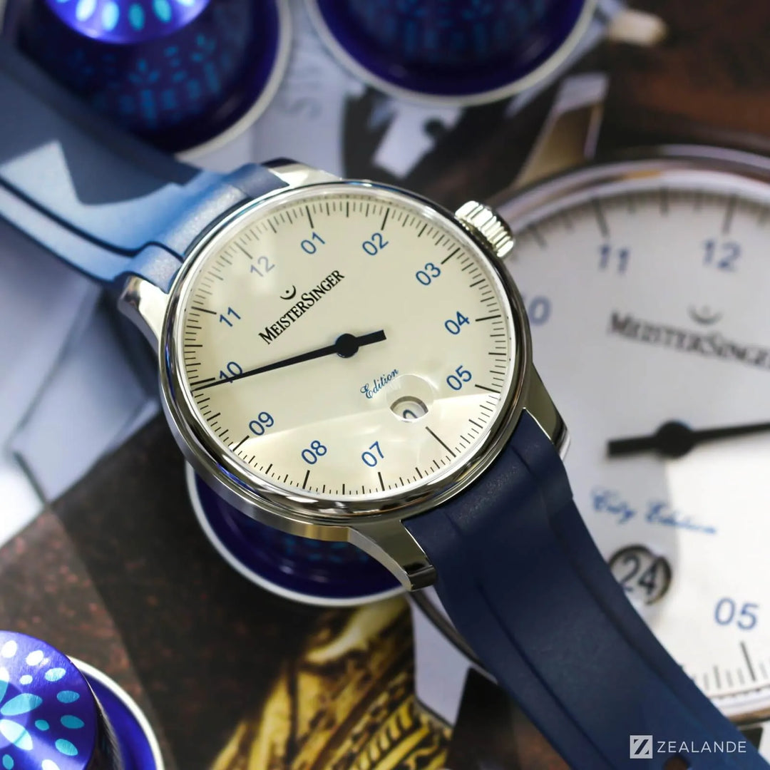 Meistersinger® N°3 43mm Curved End Rubber strap - ZEALANDE®