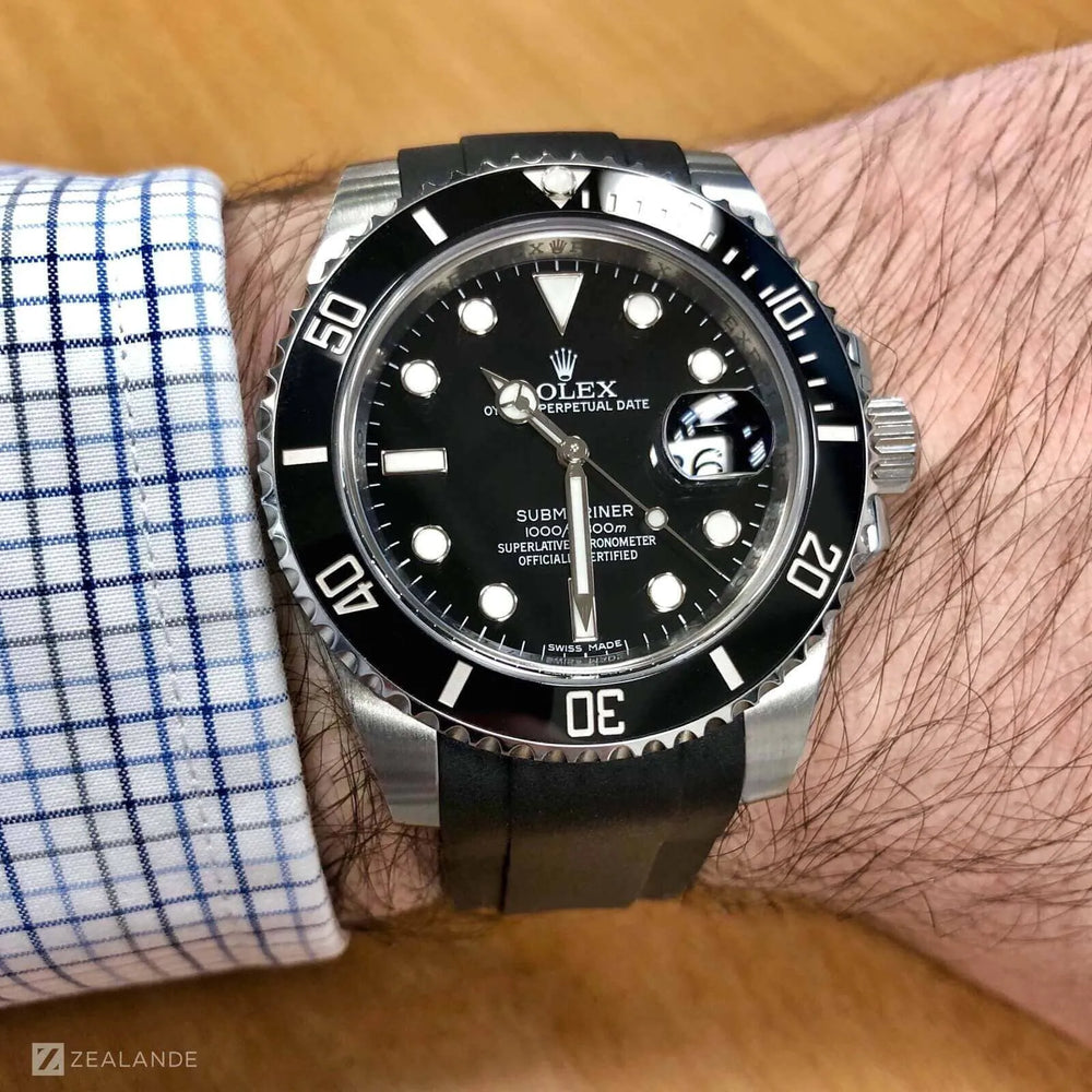 Rolex Rudbier Rubber Strap Rolex® Submariner With Date (6 digits) - Deployant Buckle ...