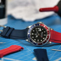 RUBBER STRAP FOR ROLEX� GMT (5 DIGITS) ZEALANDE Blue and Red fr 