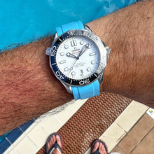  Bracelet caoutchouc pour OMEGA® Seamaster Diver 300M Co-Axial 42mm Céramique blanche bracelets en caoutchouc ZEALANDE 
