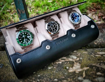 Black Leather ZEALANDE® Watch Rolls