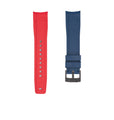 Rubber Strap for ROLEX® GMT 126710 BLRO (6 Digits) Rubber Straps ZEALANDE Blue and Red PVD Black Classic
