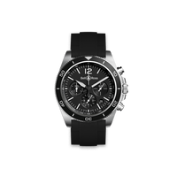 Correa recta de caucho de 22mm para Bell & Ross BR-V3 Acero Negro