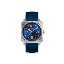  Straight Rubber Strap For Bell & Ross BR03 Blue Steel