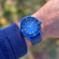 Rubber Strap for Swatch X Blancpain Scuba Fifty Fathoms Atlantic Ocean Rubber Straps ZEALANDE Blue Brushed Classic