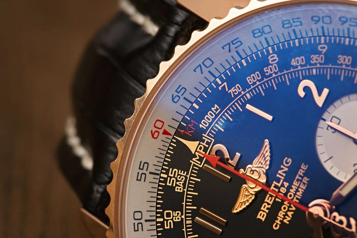 Focus on Breitling Navitimer black dial