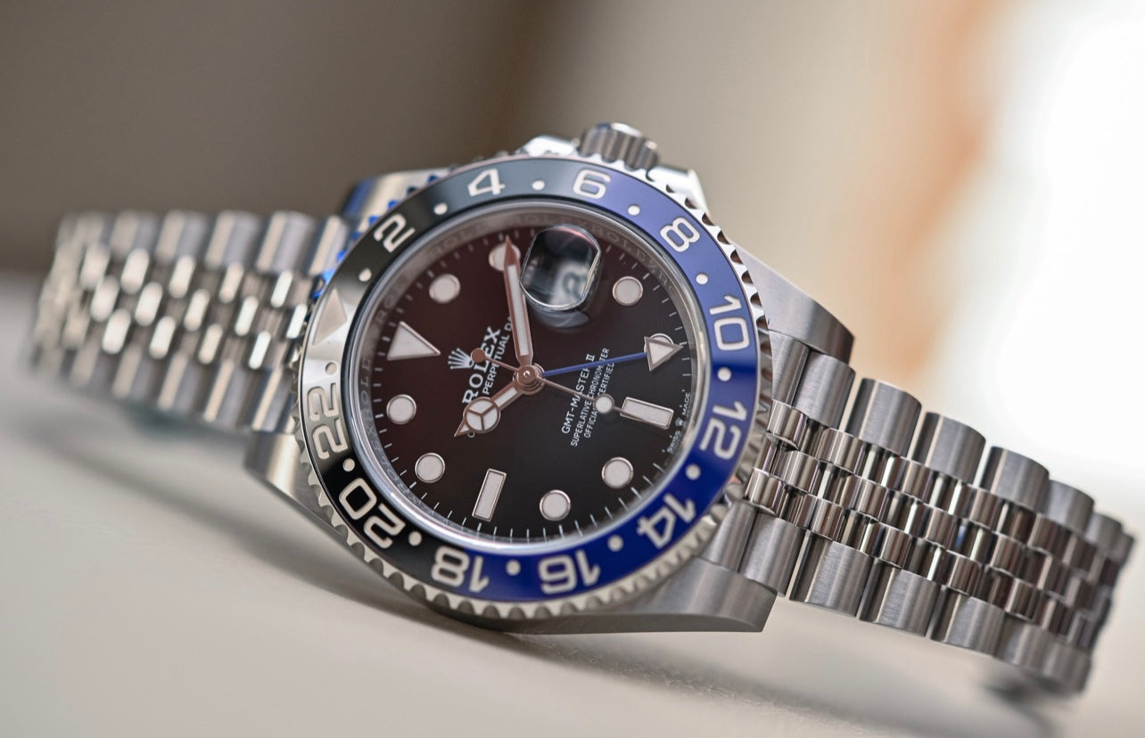 Rolex GMT Batgirl BLNR on jubilee metal strap