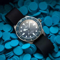 22mm breites Single Pass Kautschukarmband für Tudor® Pelagos FXD Blaues Zifferblatt