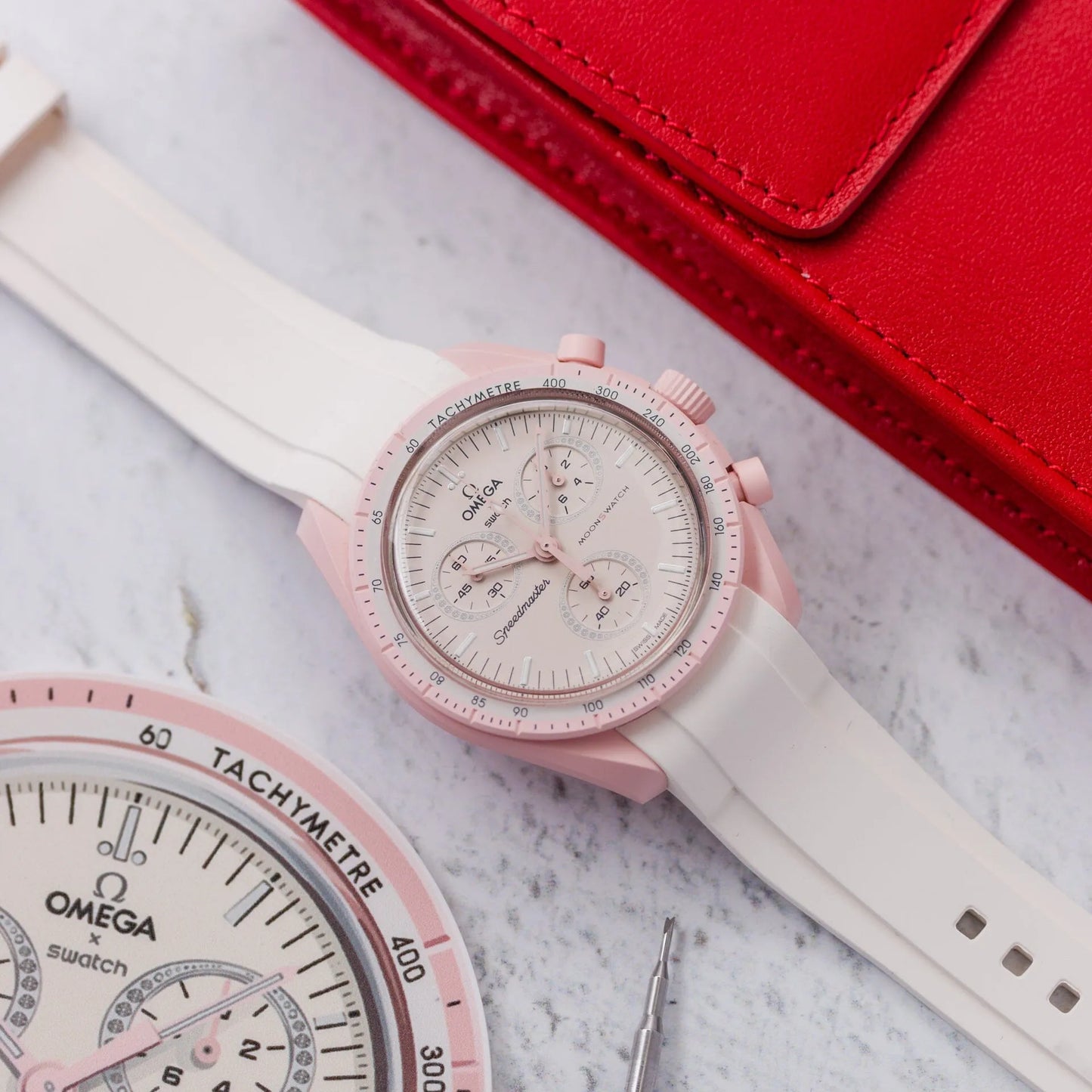 Rubber Strap for OMEGA® X Swatch Bioceramic MoonSwatch "Venus" Rubber Straps ZEALANDE White Brushed Classic