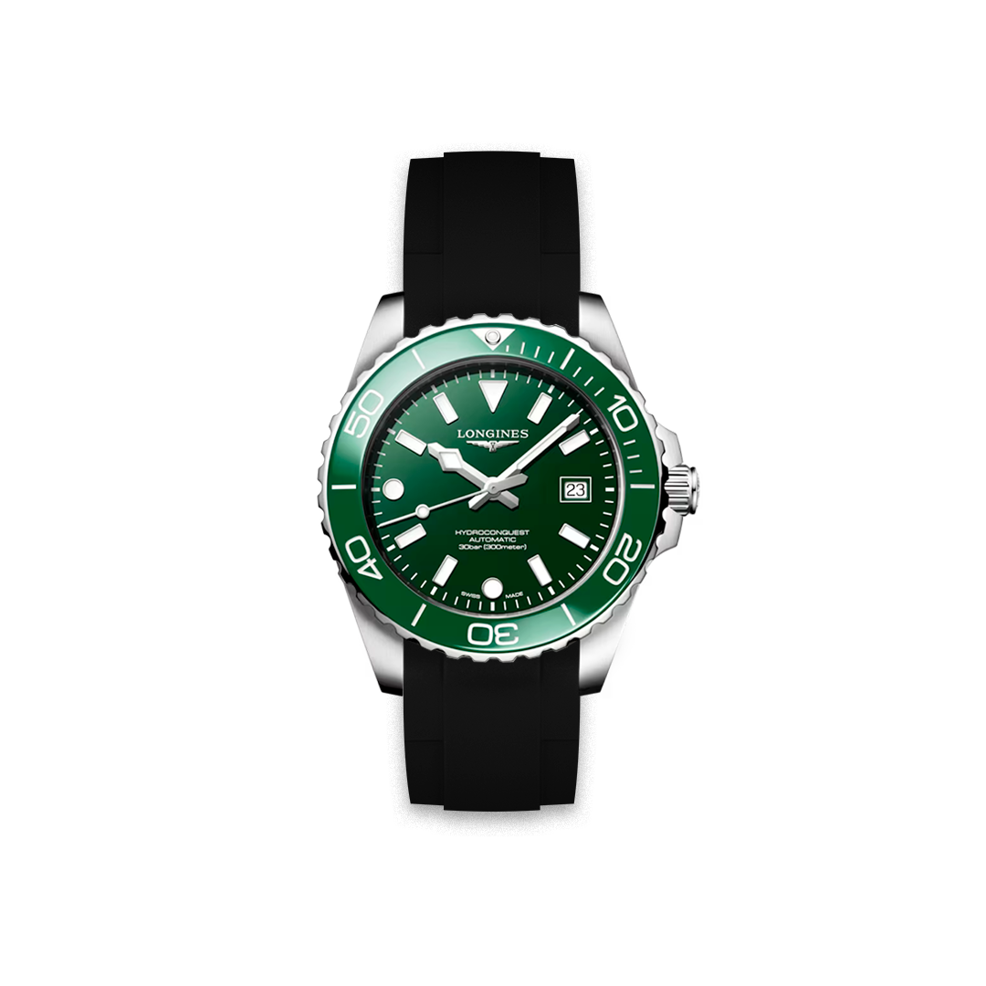 Rubber Strap for Longines® HydroConquest 42mm green dial – ZEALANDE