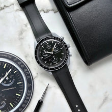  Rubber Strap for OMEGA® X Swatch Bioceramic MoonSwatch "Moonshine" Rubber Straps ZEALANDE Black Brushed Classic