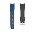Kautschukarmband für ROLEX® GMT 126710 BLNR (6 Ziffern) Kautschukarmbänder ZEALANDE Schwarz und Blau gebürstet Klassisch