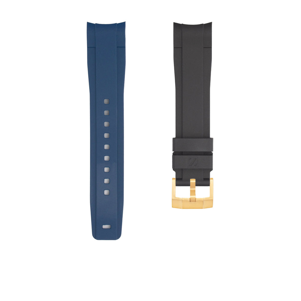 
                  
                    Rubber Strap for ROLEX® GMT 126710 BLNR (6 Digits) Rubber Straps ZEALANDE Black and Blue Gold Classic
                  
                