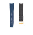 Kautschukarmband für ROLEX® GMT 126710 BLNR (6 Ziffern) Kautschukarmbänder ZEALANDE Schwarz und Blau Gold Classic