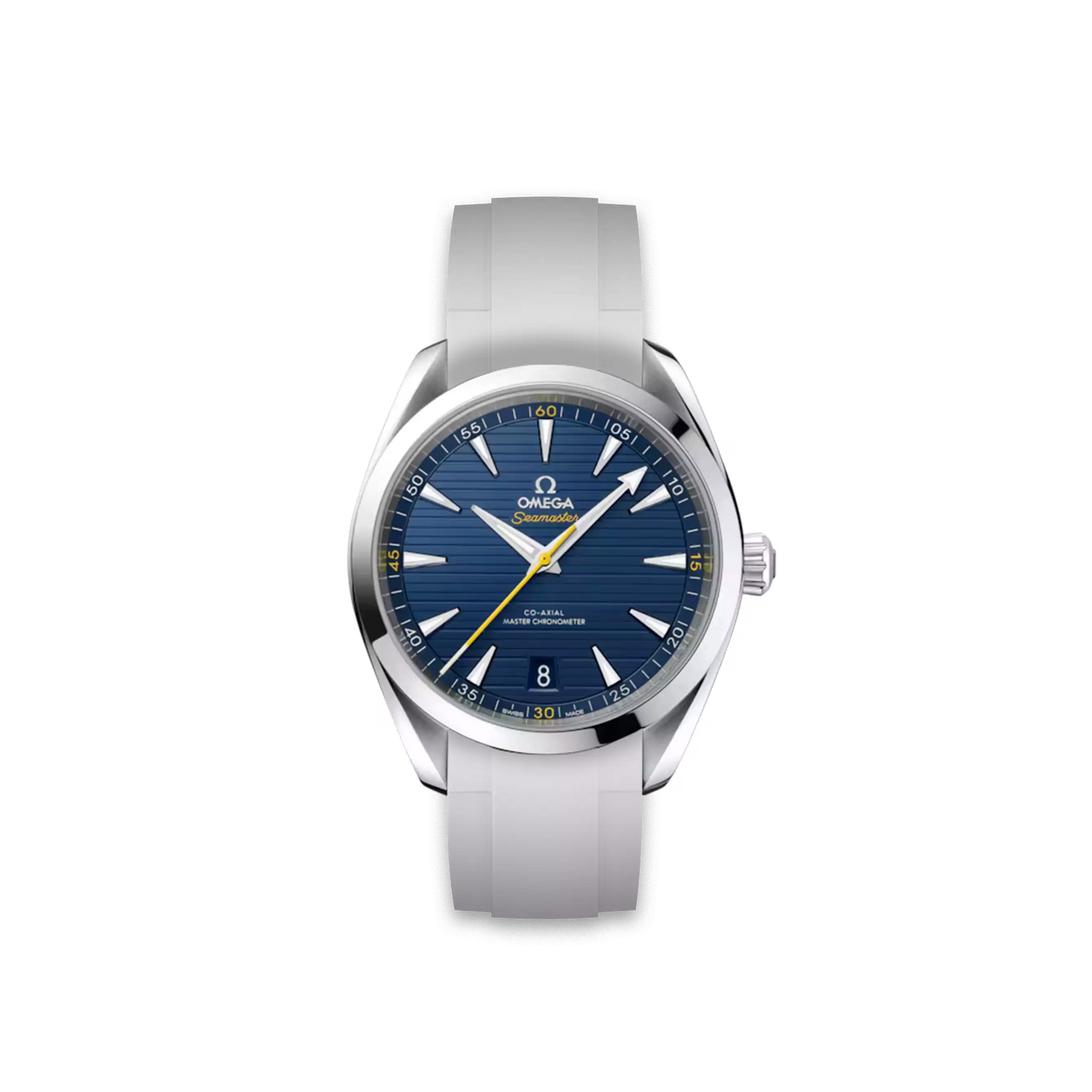 Rubber Strap for OMEGA® Seamaster Aqua Terra 150M CO‑AXIAL 41MM Blue Dial Yellow hand