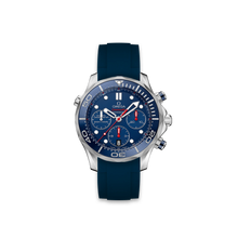  Caoutchouc pour OMEGA® Seamaster Diver 300M Chronograph Co-Axial 41,5mm Bleu bracelets en caoutchouc ZEALANDE Bleu brossé Classic