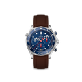 Rubber Strap for OMEGA® Seamaster Diver 300M Chronograph Co-Axial 41,5mm Blue Rubber Straps ZEALANDE Brown Brushed Classic