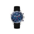 Bracelet caoutchouc pour OMEGA® Seamaster Diver 300M Chronograph Co-Axial 41,5mm Bleu bracelets en caoutchouc ZEALANDE Noir Brossé Classique