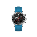 Rubber Strap for OMEGA® Seamaster Diver 300M Chronograph Co-Axial 41,5mm Black Rubber Straps ZEALANDE Miami Blue Brushed Classic