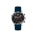 Rubber Strap for OMEGA® Seamaster Diver 300M Chronograph Co-Axial 41,5mm Black Rubber Straps ZEALANDE Blue Brushed Classic