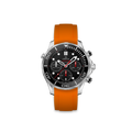 Rubber Strap for OMEGA® Seamaster Diver 300M Chronograph Co-Axial 41,5mm Black Rubber Straps ZEALANDE Orange Brushed Classic