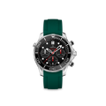 Rubber Strap for OMEGA® Seamaster Diver 300M Chronograph Co-Axial 41,5mm Black Rubber Straps ZEALANDE Green Brushed Classic