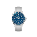 bracelet en caoutchouc pour OMEGA® Seamaster Diver 300M Co-Axial 41mm Blue Ceramic bracelets en caoutchouc ZEALANDE White Brushed Classic