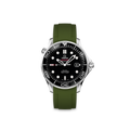 Rubber Strap for OMEGA® Seamaster Diver 300M Co-Axial 41mm Black Ceramic Rubber Straps ZEALANDE Khaki Brushed Classic