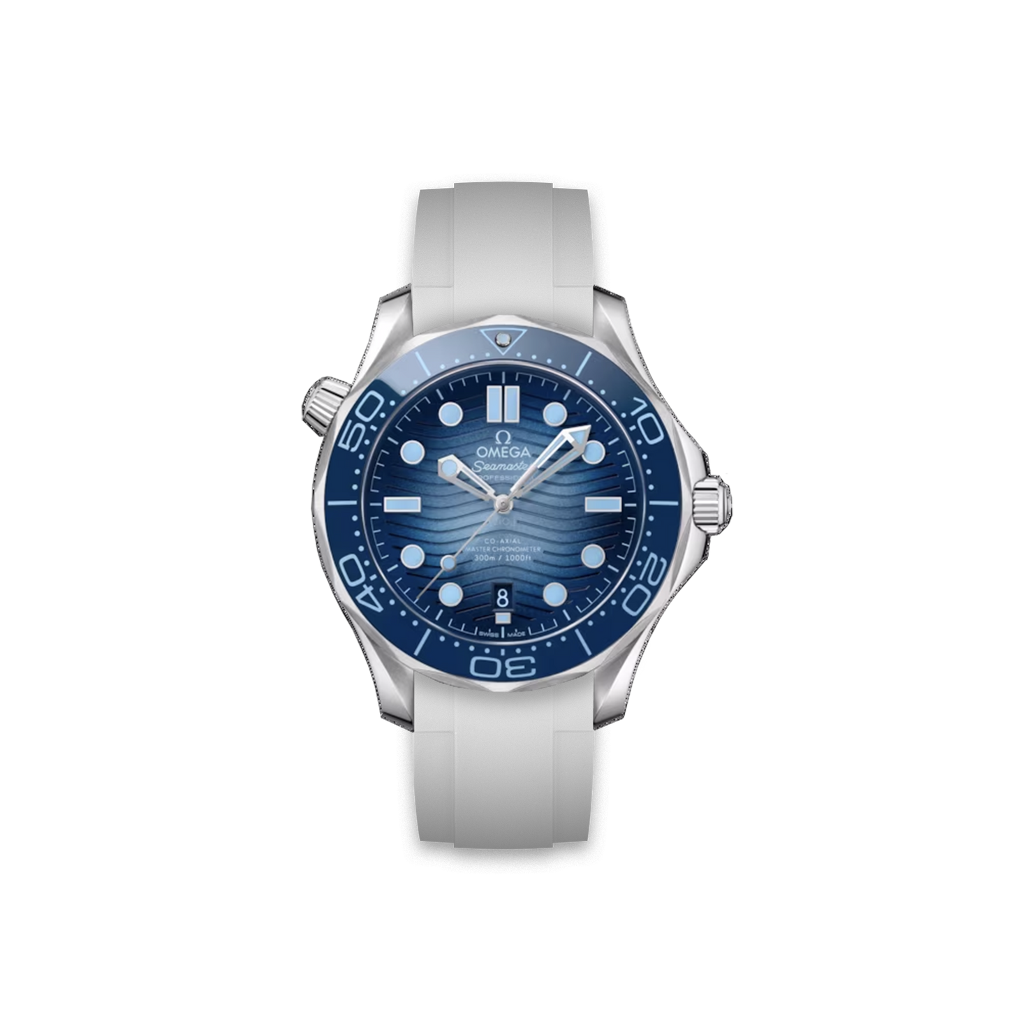 Rubber Strap for OMEGA® Seamaster Diver 300M Co-Axial 42mm Summer Blue