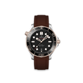 Rubber Strap for OMEGA® Seamaster Diver 300M Co-Axial 42mm Black Ceramic Steel ‑ Gold 